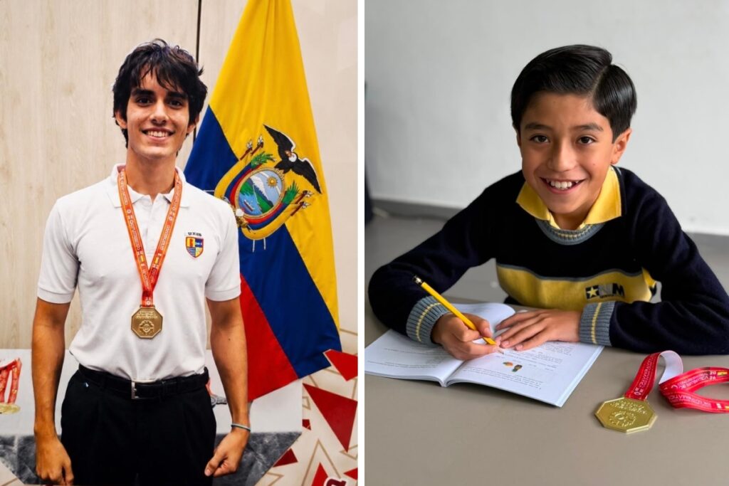 Ricardo de Blas, de 17 años, y Joaquín Zurita (11) fueron los dos ecuatorianos que obtuvieron oro en el Binacional de Matemáticas Perú Ecuador 2026.