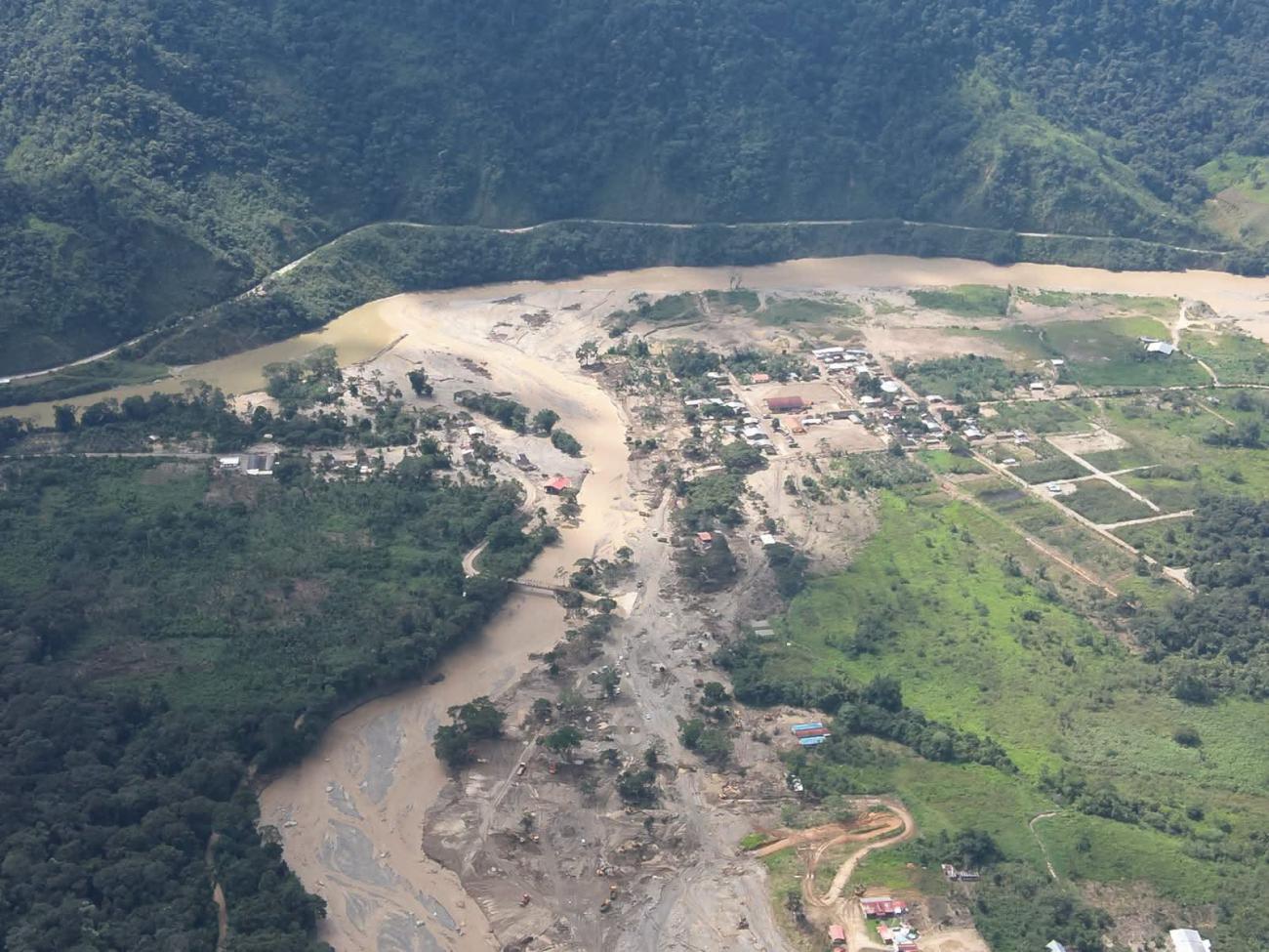 Cantzama, provincia de Zamora Chinchipe tras el aluvión