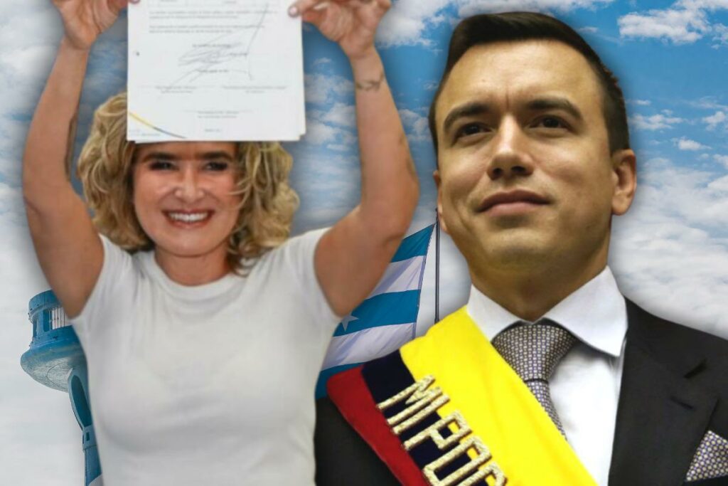 Cynthia Viteri (i), Daniel Noboa (d).