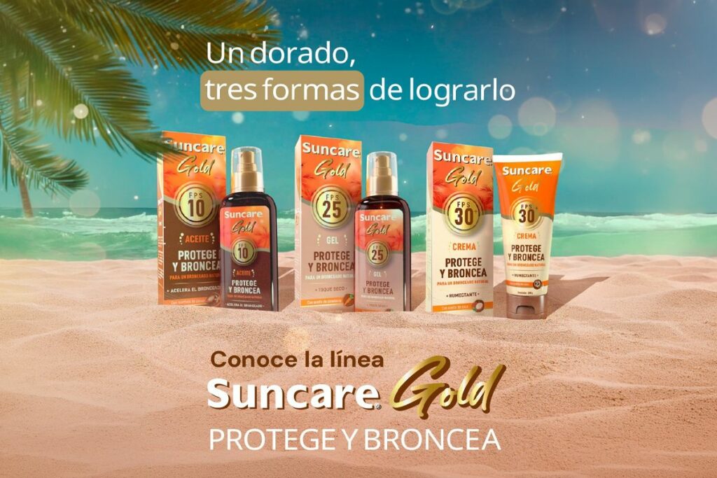 Suncare Gold combina protección solar, hidratación y bronceado.