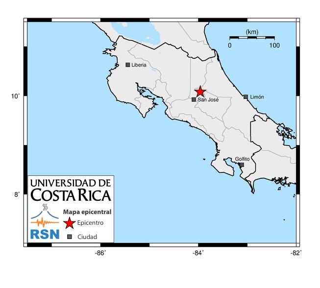 El sismo de 5.4 se dio en San José, capital de Costa Rica