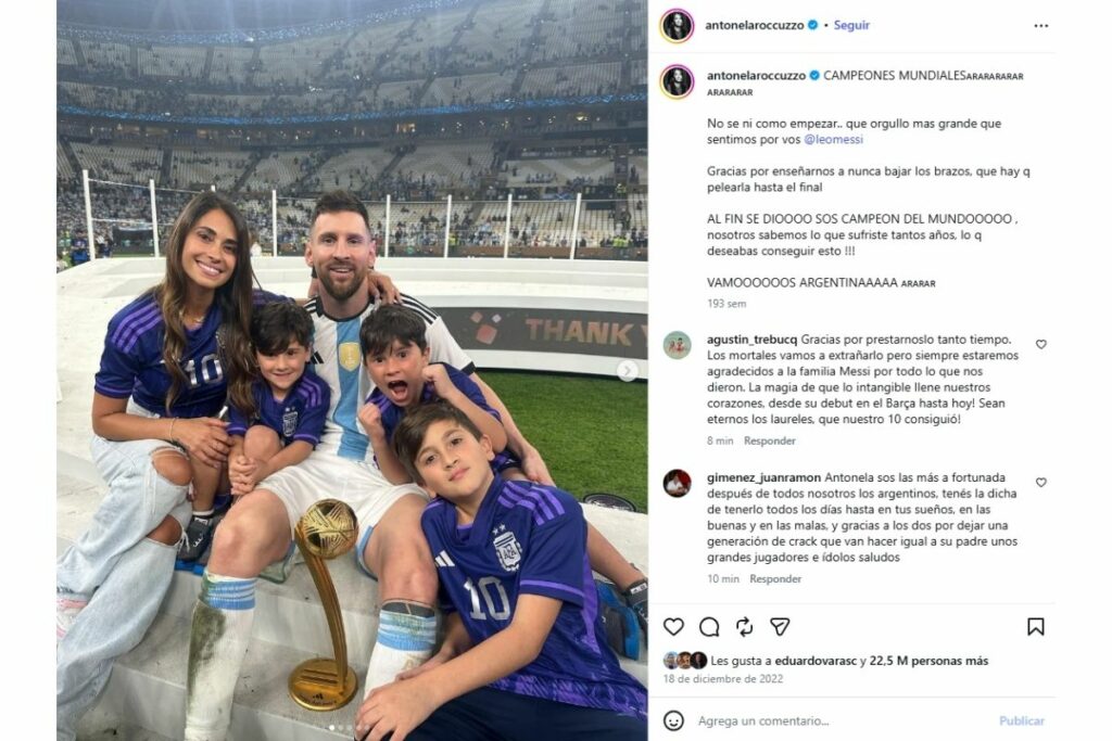 Antonela Roccuzzo sends emotional message to Lionel Messi: “I’m proud of you”