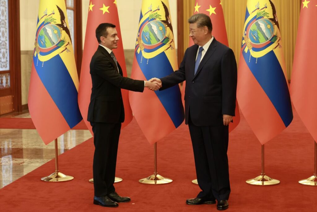 Daniel Noboa y el presidente de China, Xi Jinping, se reunieron en Pekín.