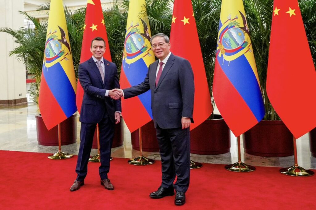 El presidente Daniel Noboa mantuvo una reunión con el primer ministro del Consejo de Estado de la República Popular China, Li Qiang.