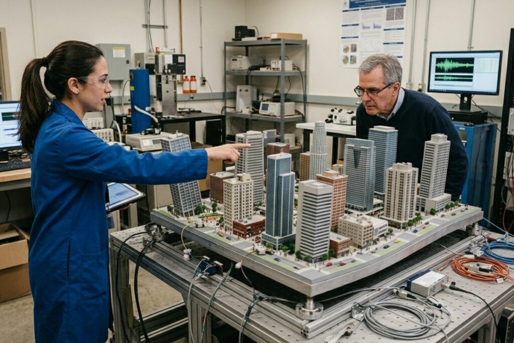 Un terremoto destruye edificaciones por factores de onda y vibración.