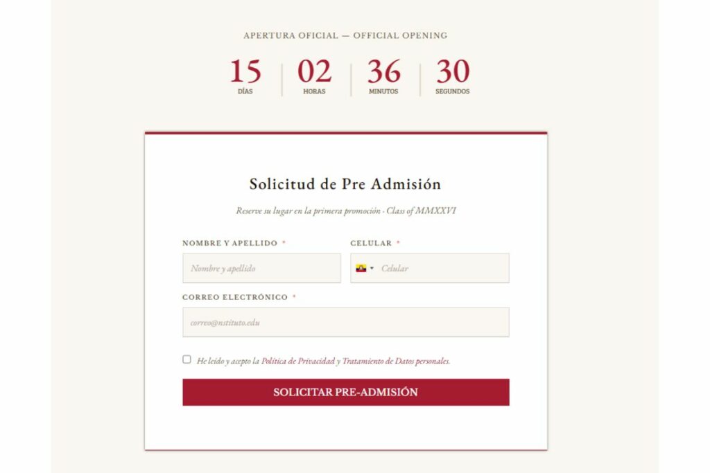 Pantalla de pre-admisión de la Universidad del Perreo.