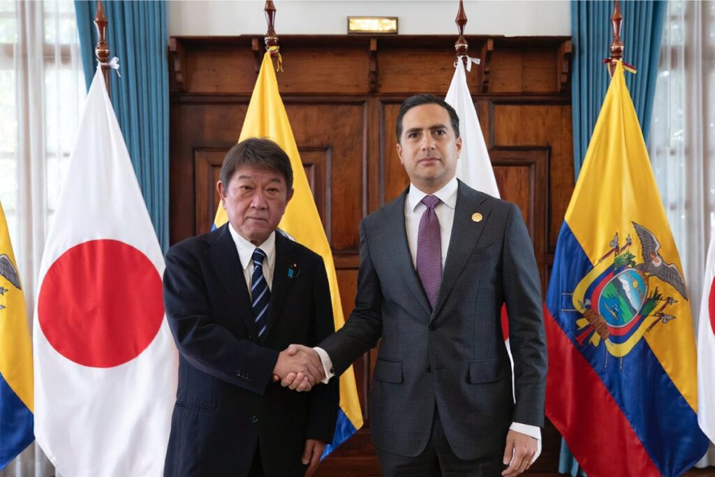 Roberto Kury y Toshimitsu Motegi encabezaron la reunión ampliada entre Ecuador y Japón este jueves 6 de agosto.