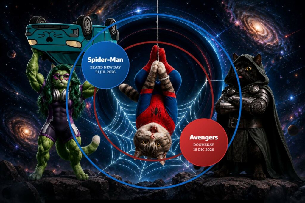 Mapa interactivo con las conexiones entre Spider-Man, los X-Men, Fantastic Four y Avengers Doomsday.