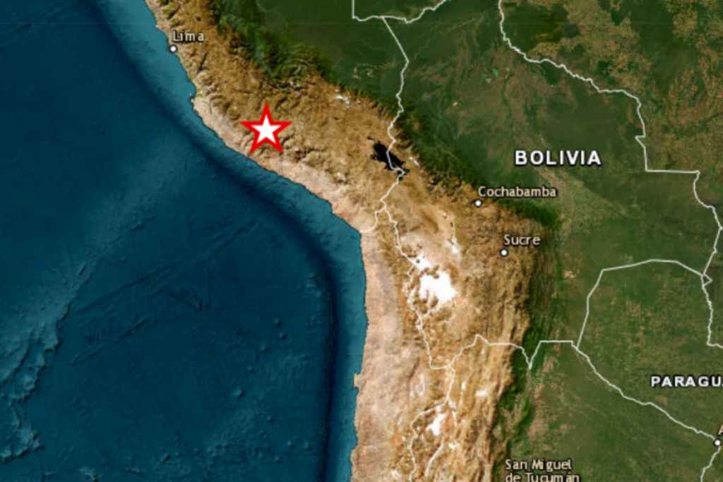 El Instituto Geofísico del Perú registró un sismo en Perú de magnitud 7,2 con epicentro en Coracora.