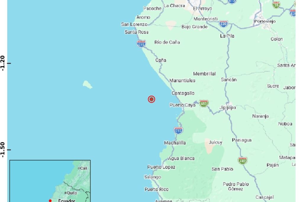 El sismo de magnitud 3,9 se registró cerca de Puerto López, en Manabí, este miércoles 5 de agosto de 2026.