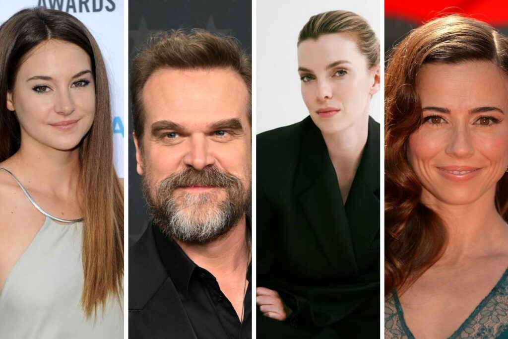 Shailene Woodley, David Harbour, Betty Gilpin y Linda Cardellini.