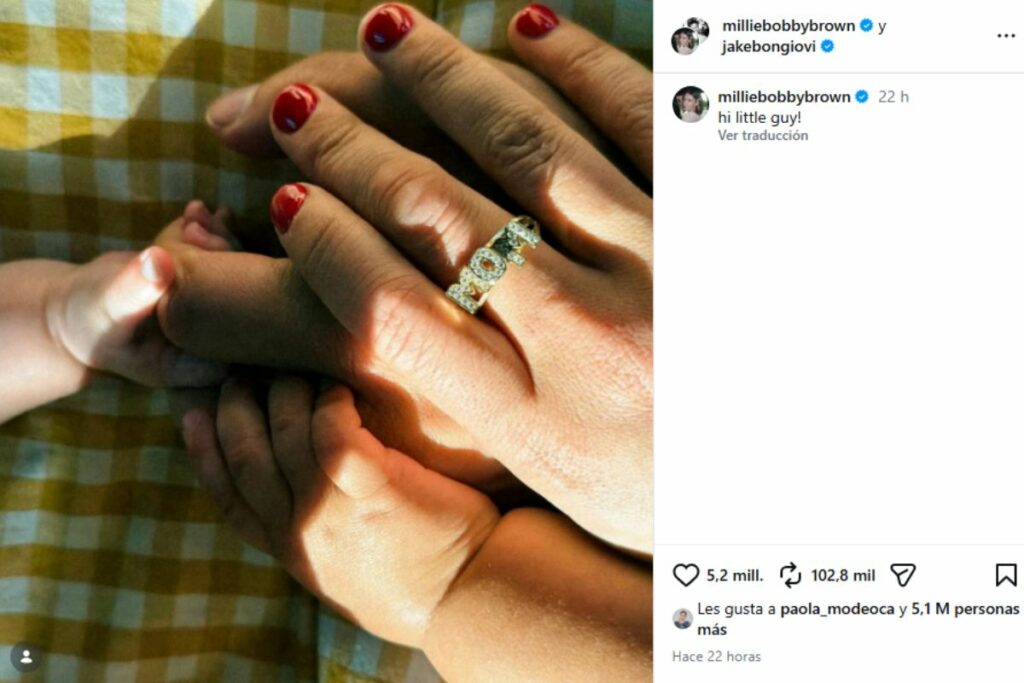 Publicación en IG de Millie Bobby Brown.