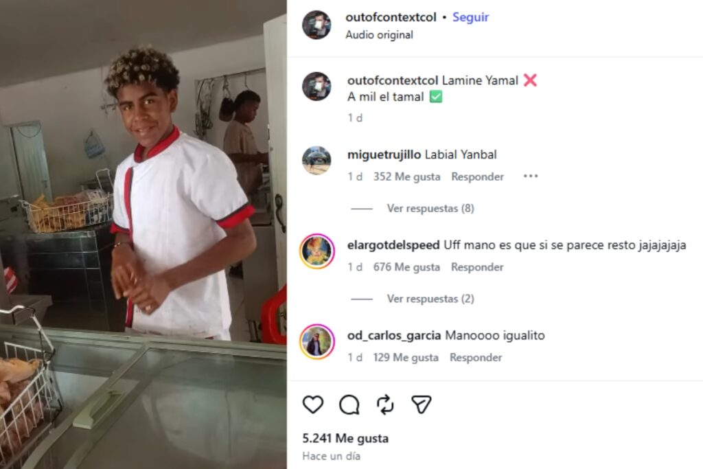 Joven con gran parecido a Lamine Yamal se hace viral en Colombia.