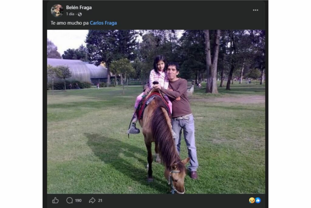 Publicación de la hija de Carlos Fraga.